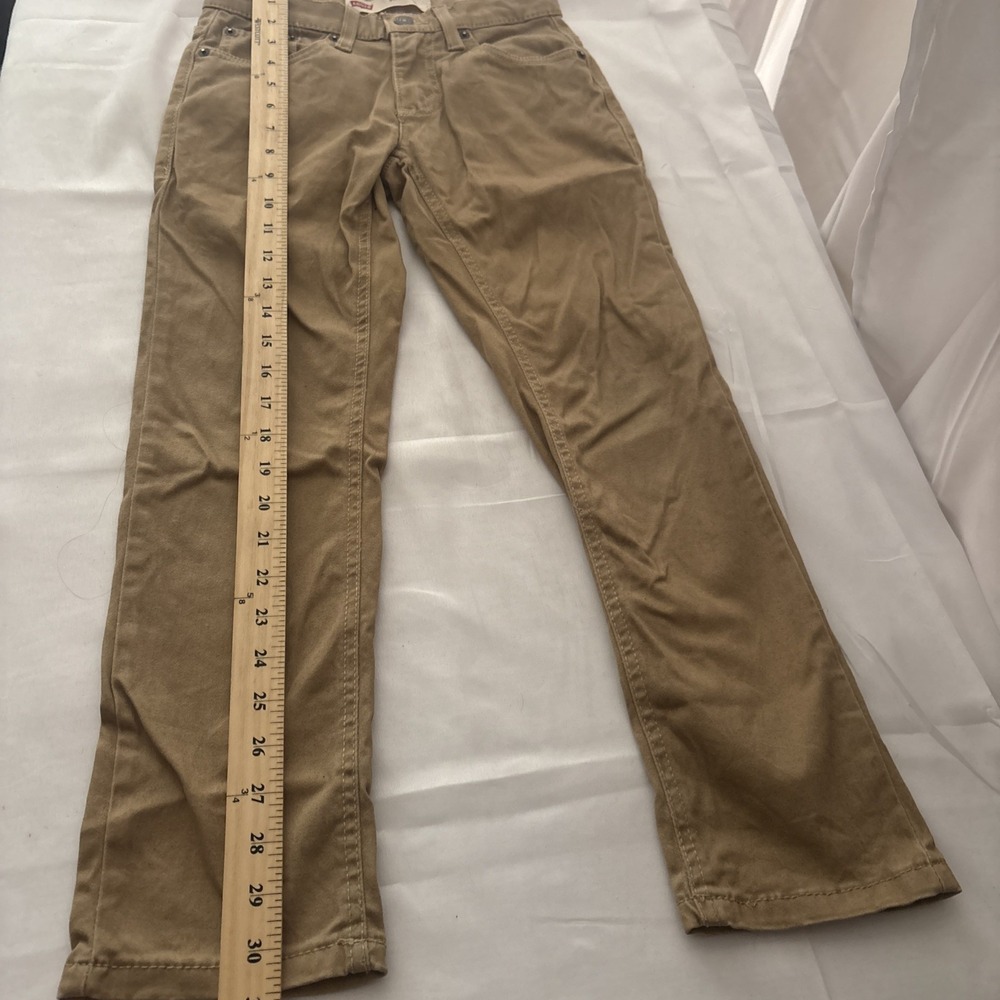 Levi’s 511 Slim Fit Khaki Pants Boys Size 8 Adjustable Waist Brown - Picture 6 of 12
